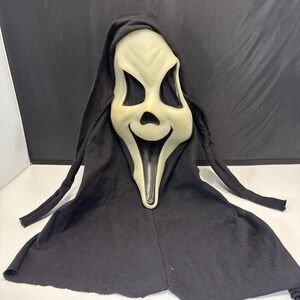 Scream! Grin Mask Glow in Dark Vtg 90's Fun World Div Ghost face Rare Pointy Eye